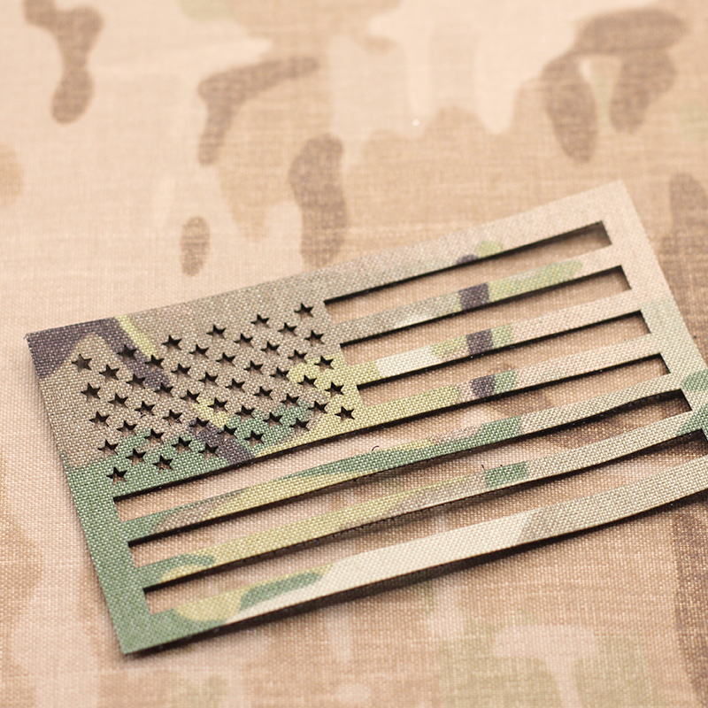 Hunting Blind Fabric - US Flag Laser Cutting Patch Infrared