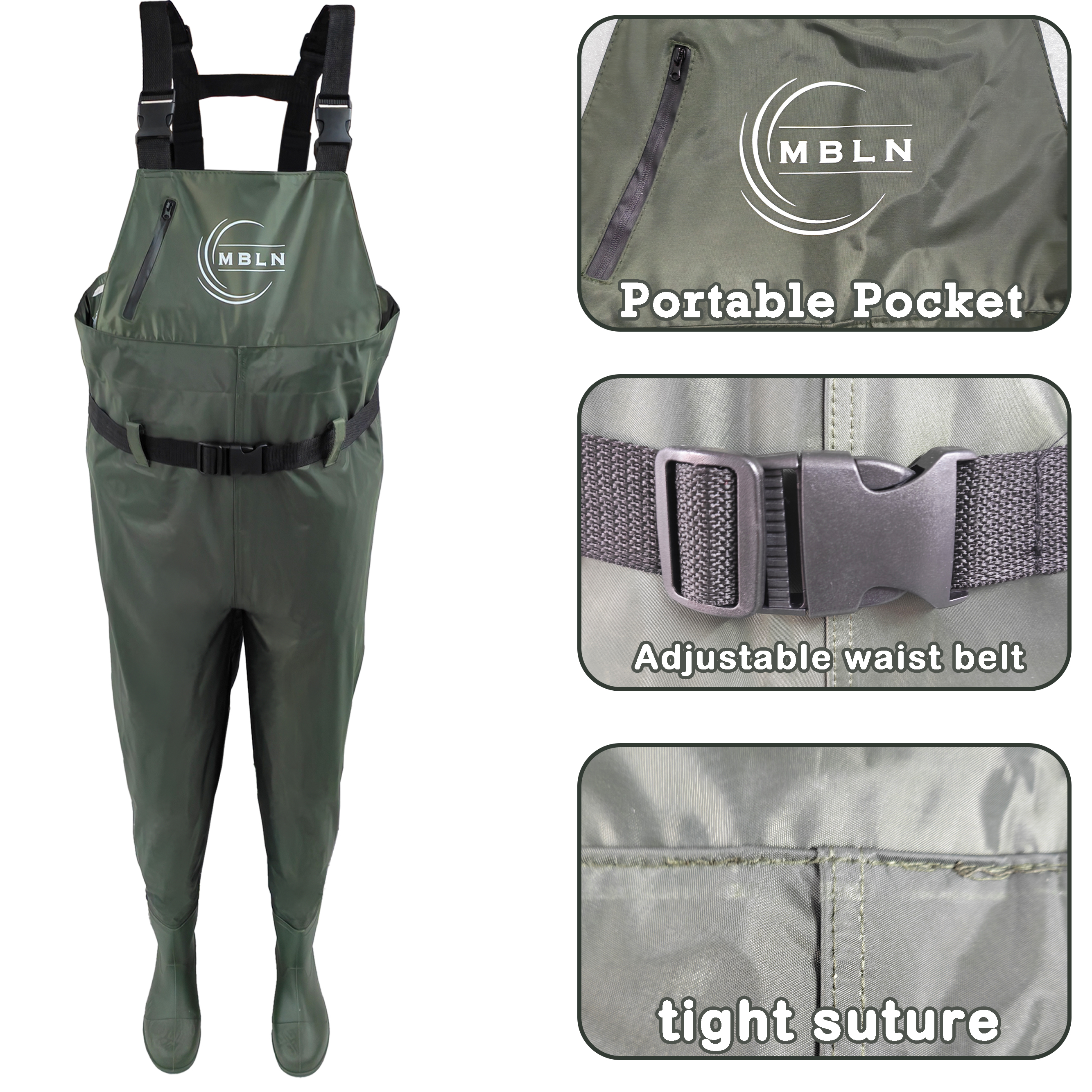 MBLN Fishing Chest Waders with - Fishing Waders Breathable avaliação e preço
