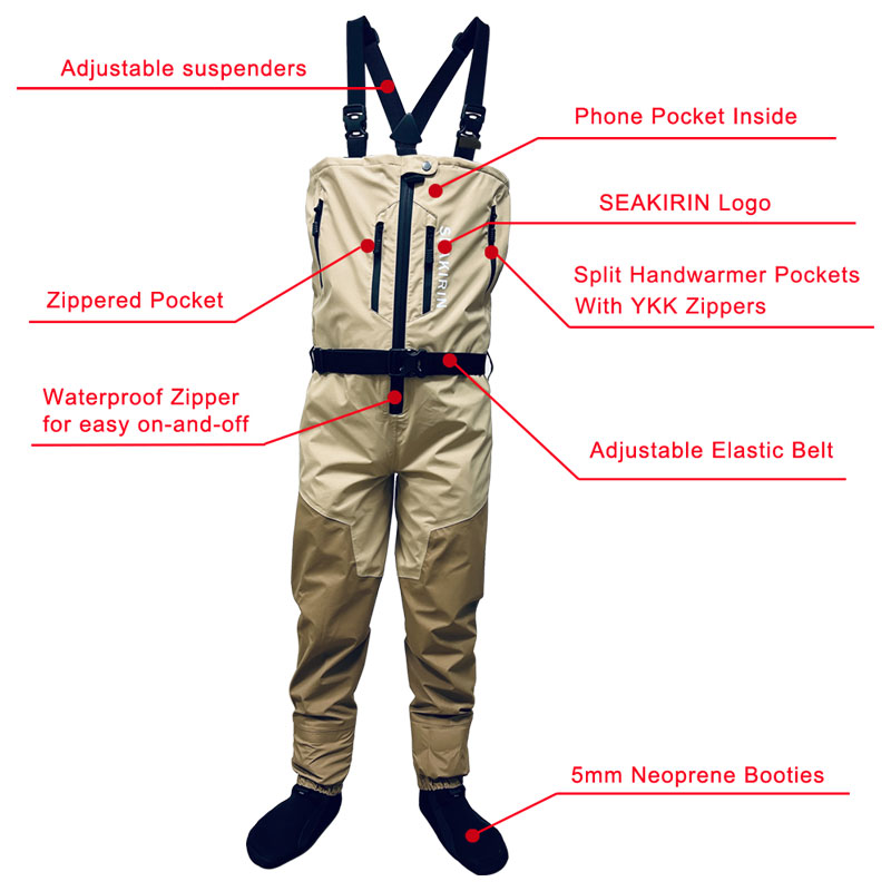 Zip-front Breathable Stout Che - Fishing Waders Breathable avaliação e preço