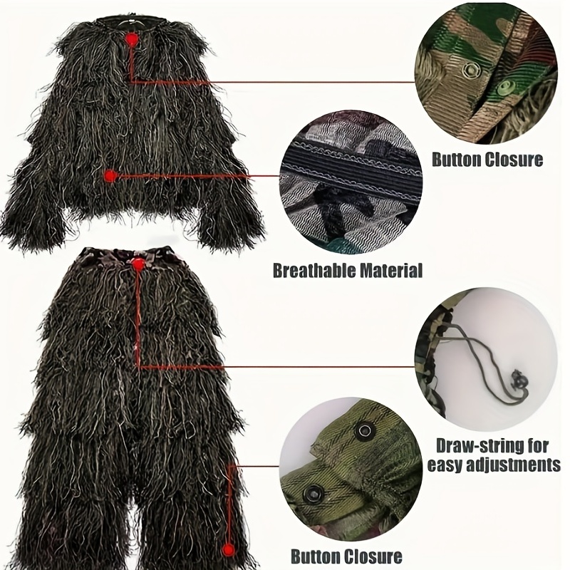 5-in-1 Camouflage Ghillie Suit - Outdoor Hunting Photography avaliação e preço