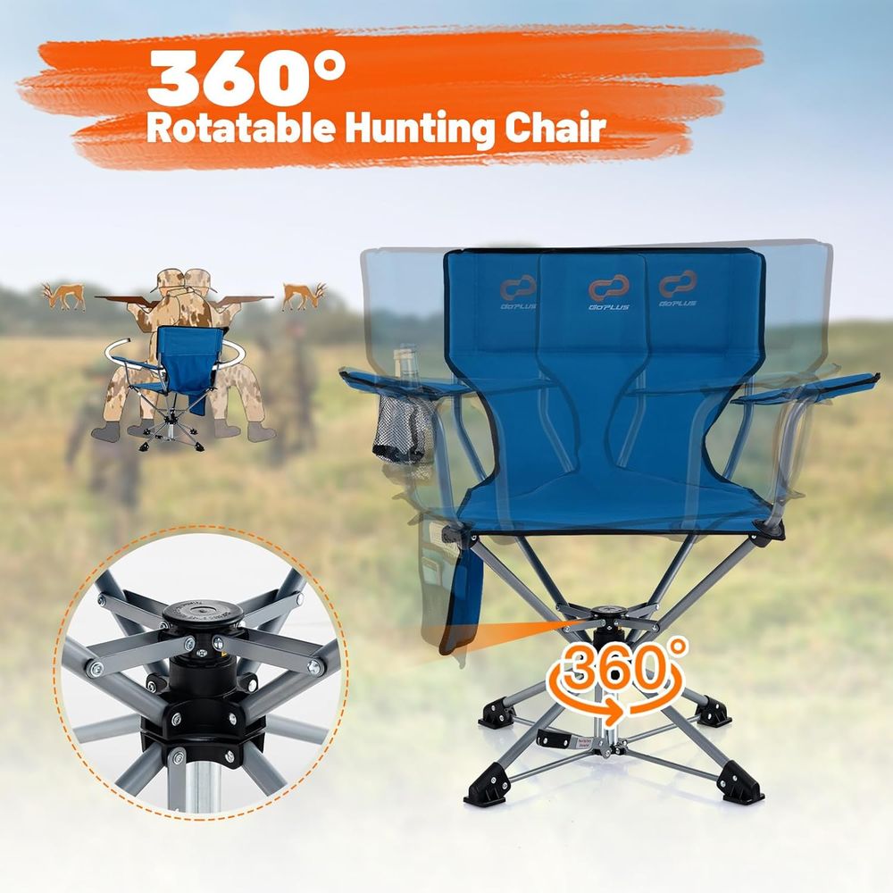 360 Degree Swivel Folding Hunt - Hunting And Fishing Outdoor Chairs avaliação e preço