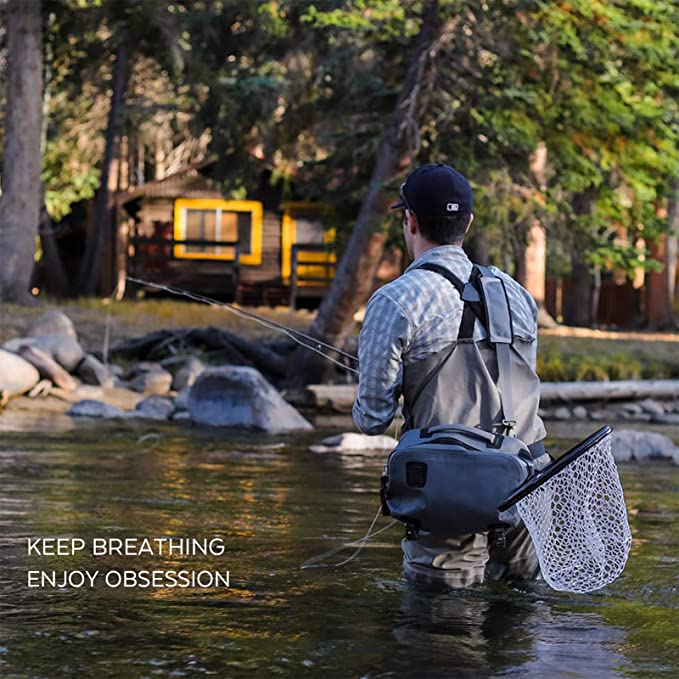 Men's Fly Fishing Waders Three - Fishing Waders Breathable avaliação e preço