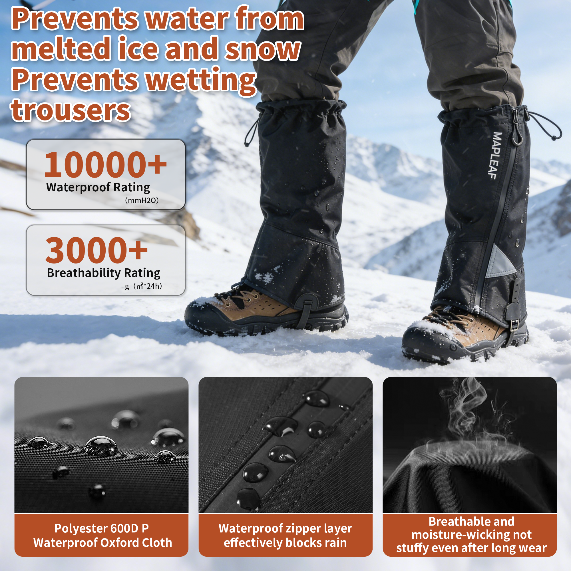 MAPLEAF Waterproof Leg Gaiters - Hunting Fishing Outdoor avaliação e preço