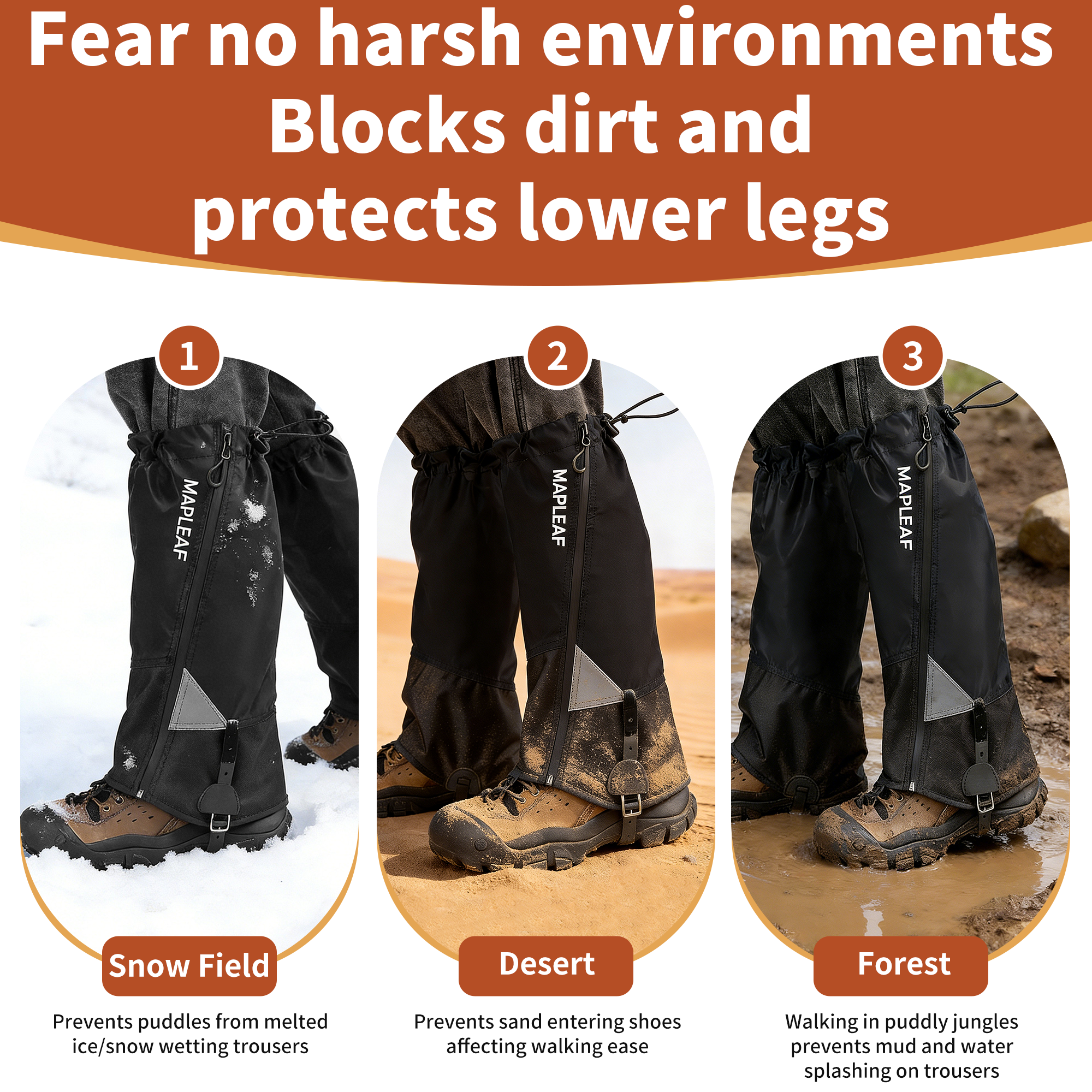 MAPLEAF Waterproof Leg Gaiters - Hunting Fishing Outdoor avaliação e preço