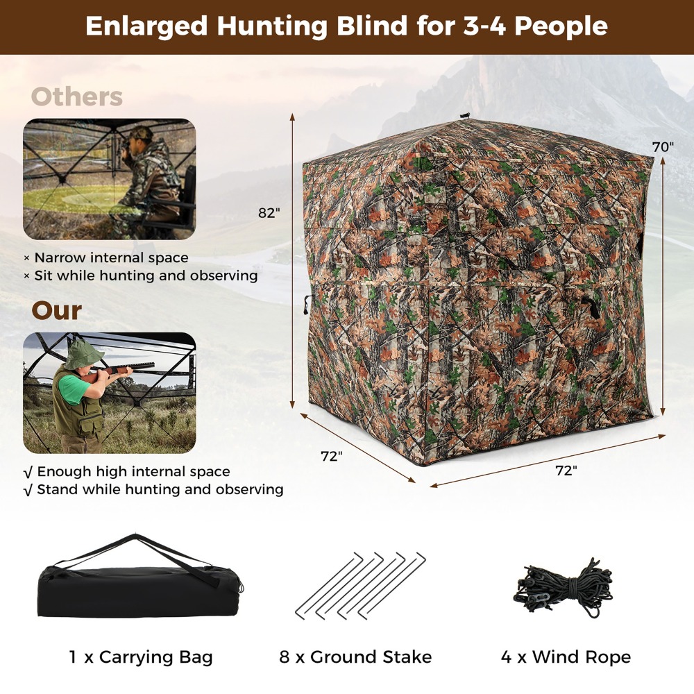 Camouflage Hunting Blind for 3 - Hunting Blind Fabric avaliação e preço