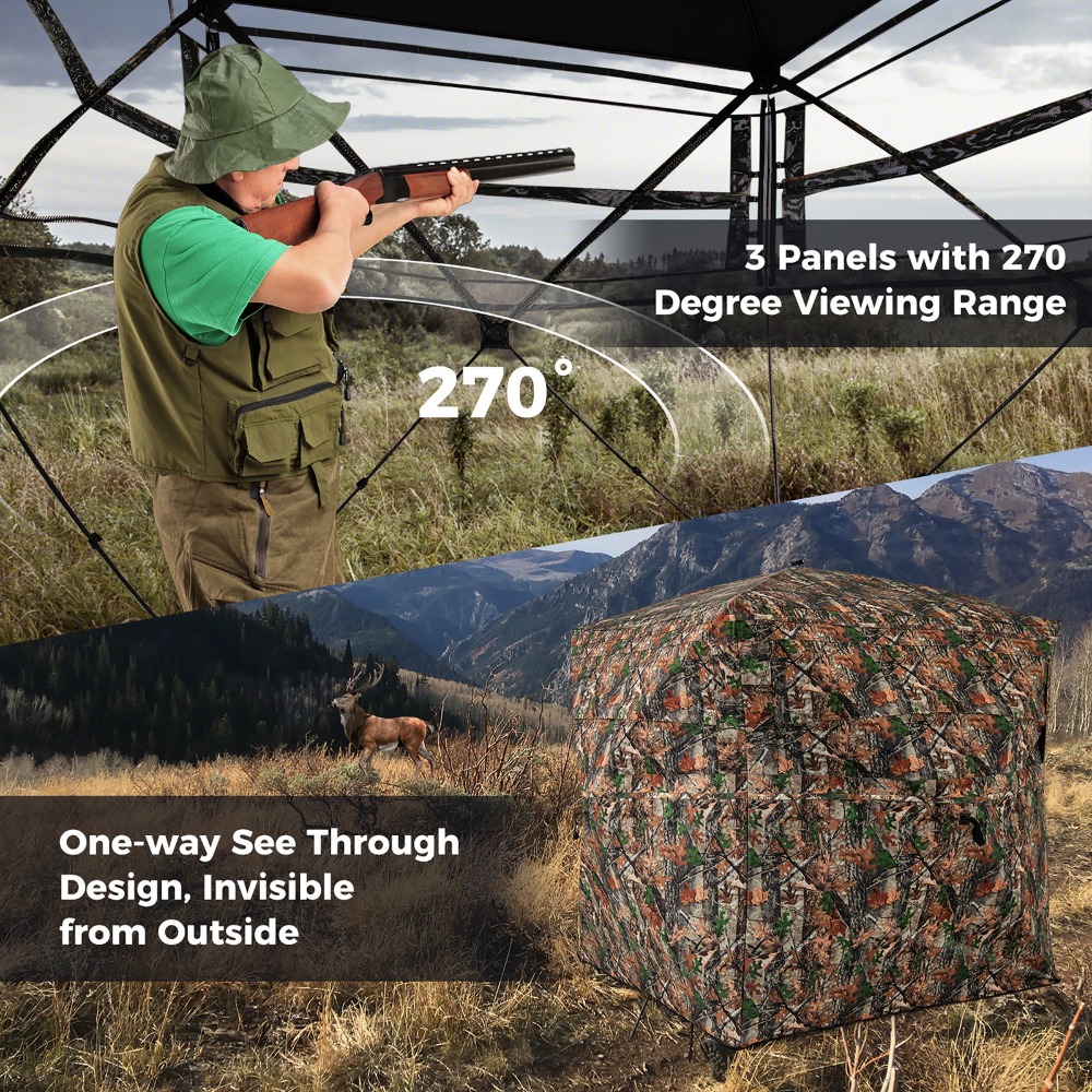 Camouflage Hunting Blind for 3 - Hunting Blind Fabric avaliação e preço