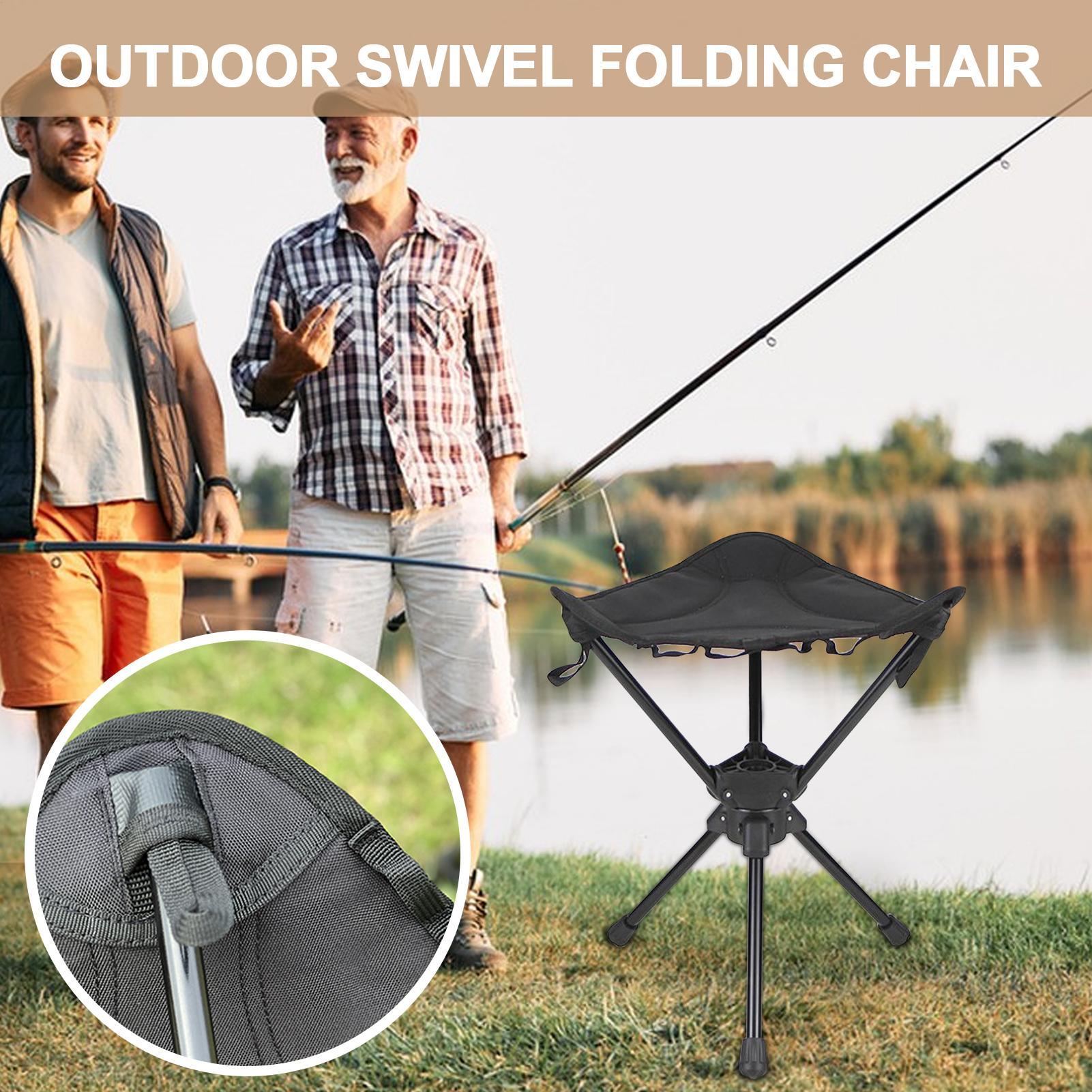 Portable Folding Swivel Campin - Hunting And Fishing Outdoor Chairs avaliação e preço