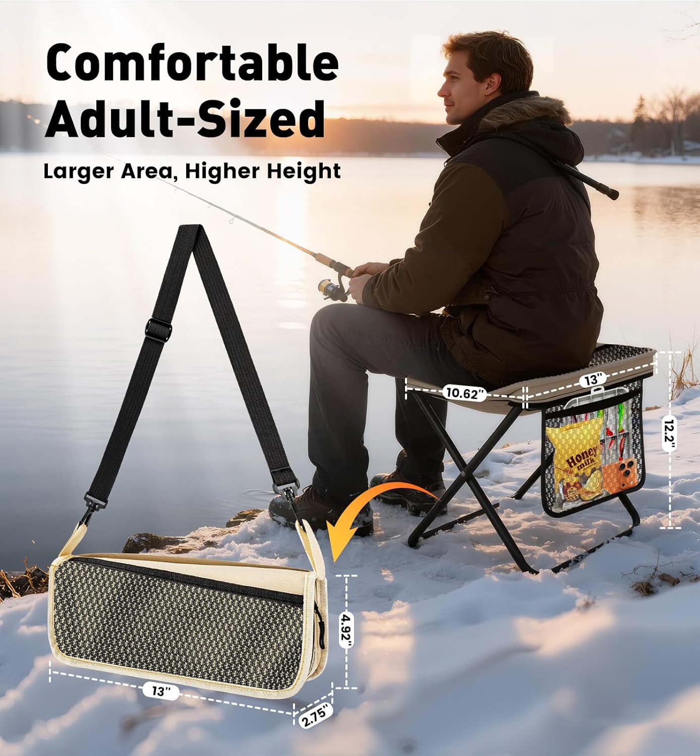 2 Pack Portable Folding Stools - Hunting And Fishing Outdoor Chairs avaliação e preço