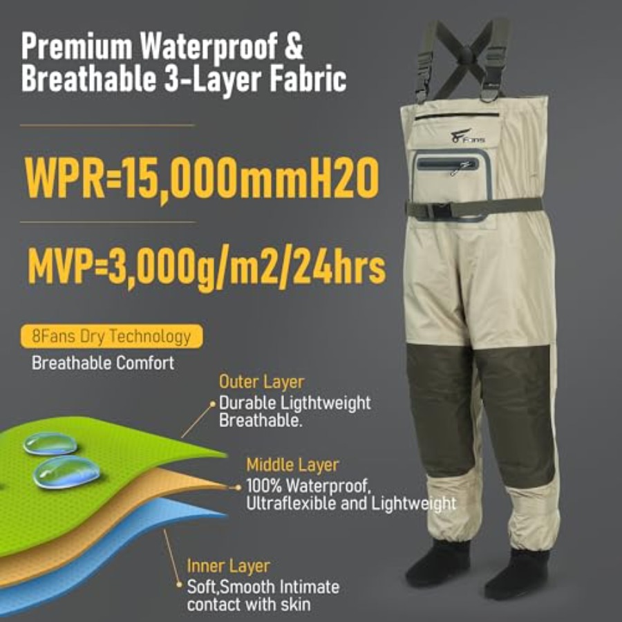 Fishing Chest Waders for Men a - Fishing Waders Breathable avaliação e preço