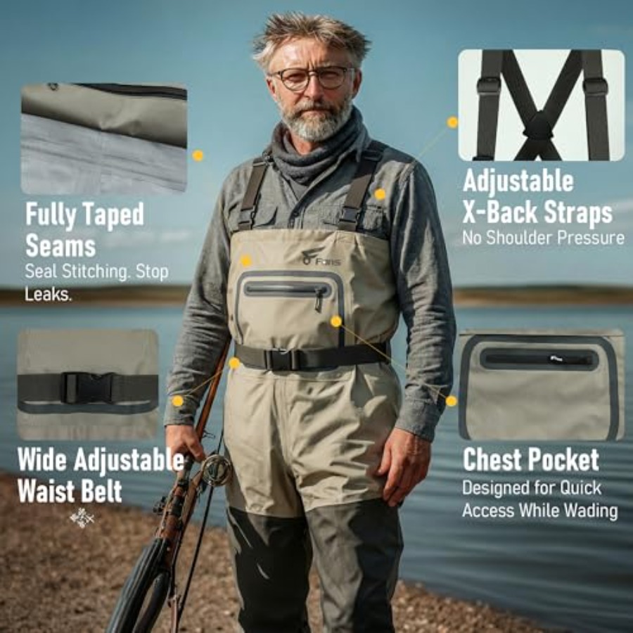 Fishing Chest Waders for Men a - Fishing Waders Breathable avaliação e preço