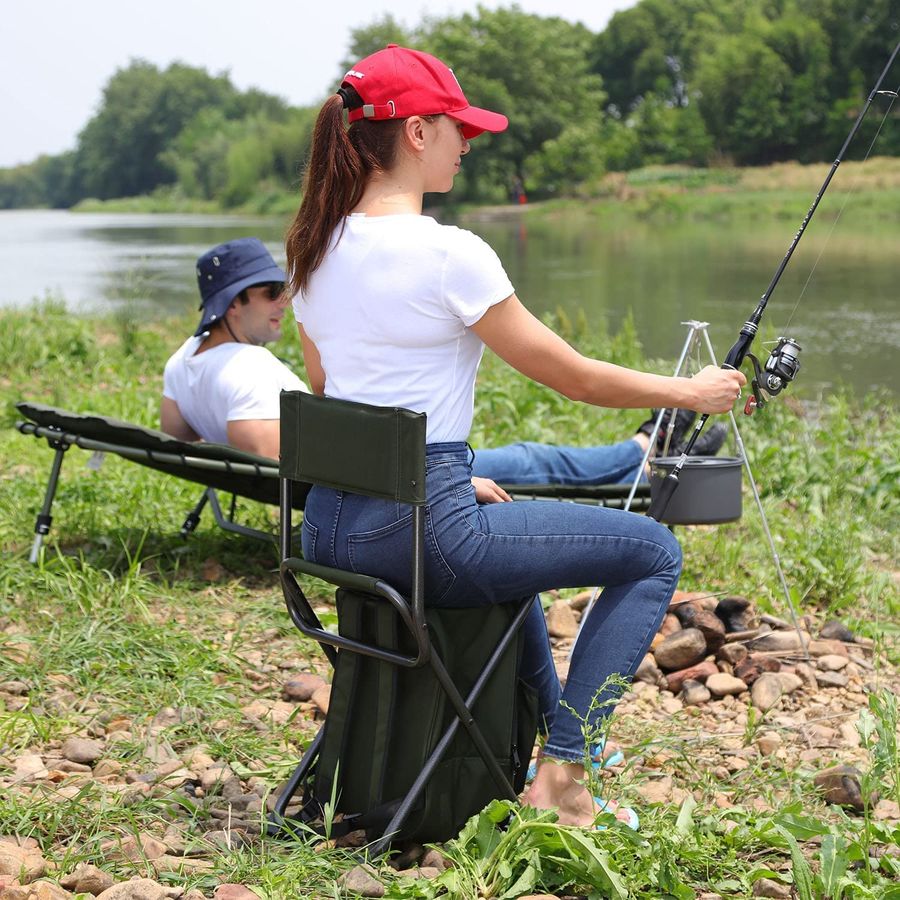 Backpack Cooler Chair Fishing  - Hunting And Fishing Outdoor Chairs avaliação e preço