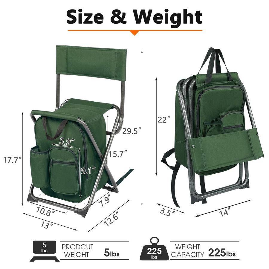 Backpack Cooler Chair Fishing  - Hunting And Fishing Outdoor Chairs avaliação e preço