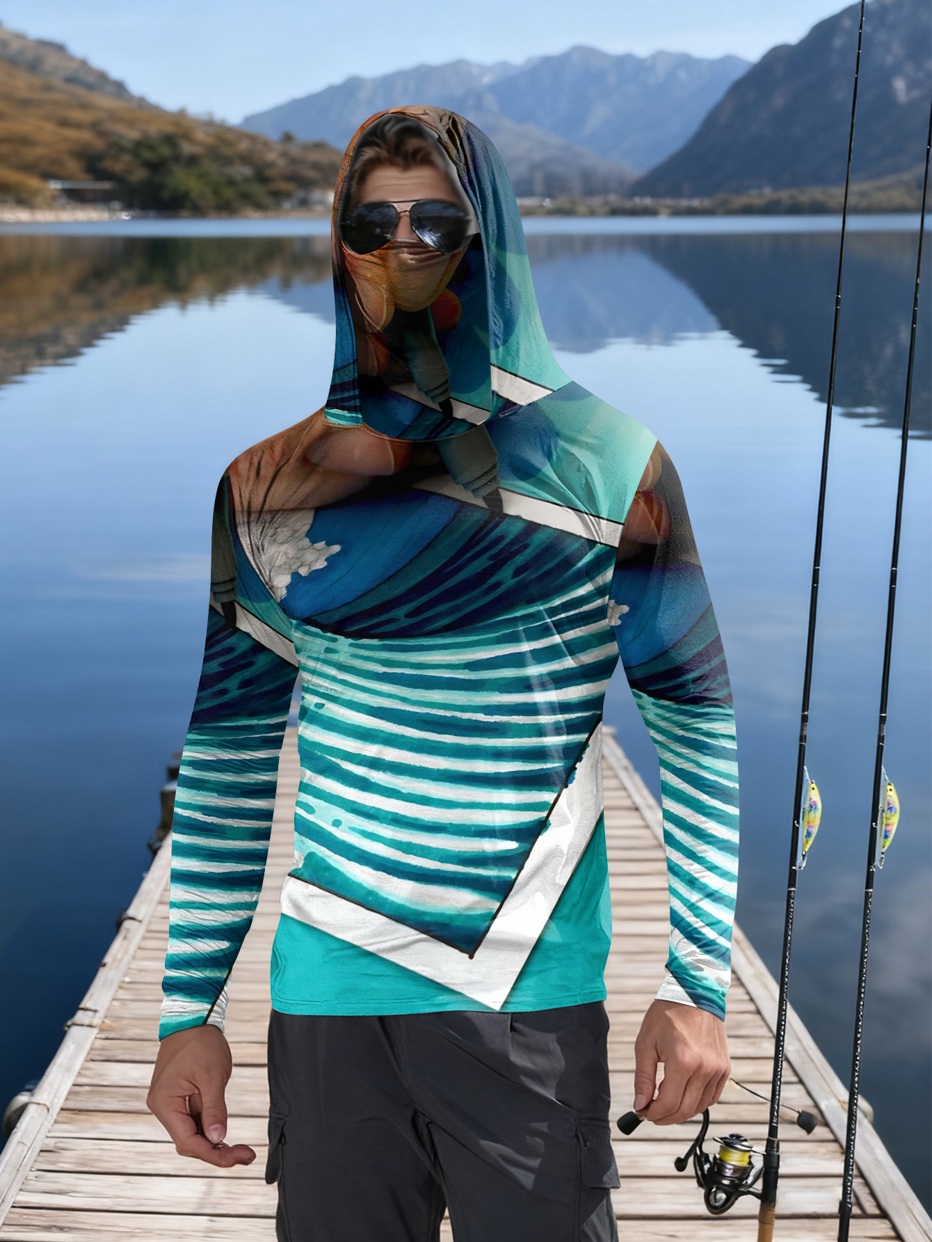 Fishing hooded sweatshirt men' - Hunting Fishing Outdoor avaliação e preço