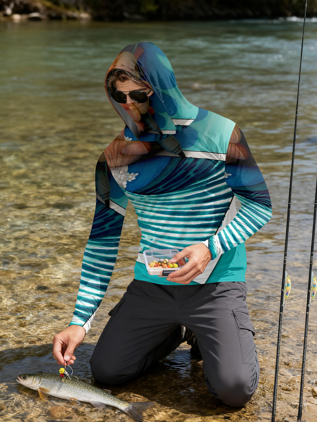 Fishing hooded sweatshirt men' - Hunting Fishing Outdoor avaliação e preço