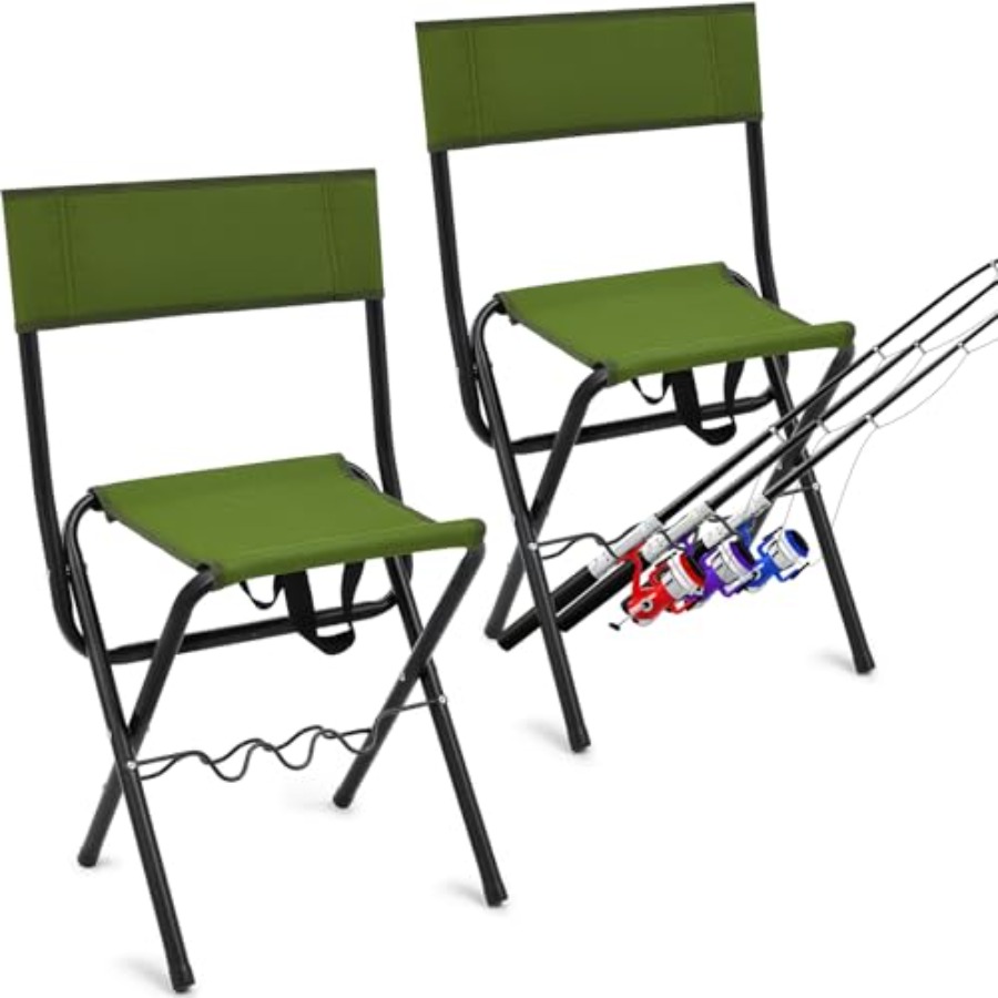 2 Pcs Summer Folding Fishing C - Hunting And Fishing Outdoor Chairs avaliação e preço