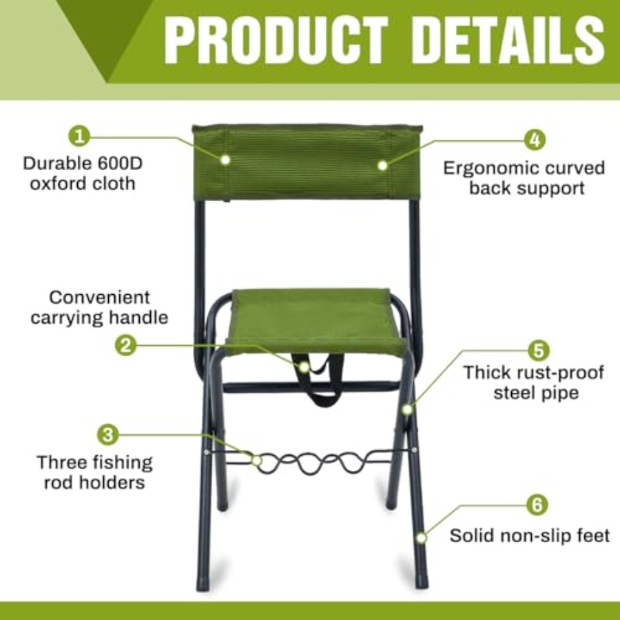 2 Pcs Summer Folding Fishing C - Hunting And Fishing Outdoor Chairs avaliação e preço