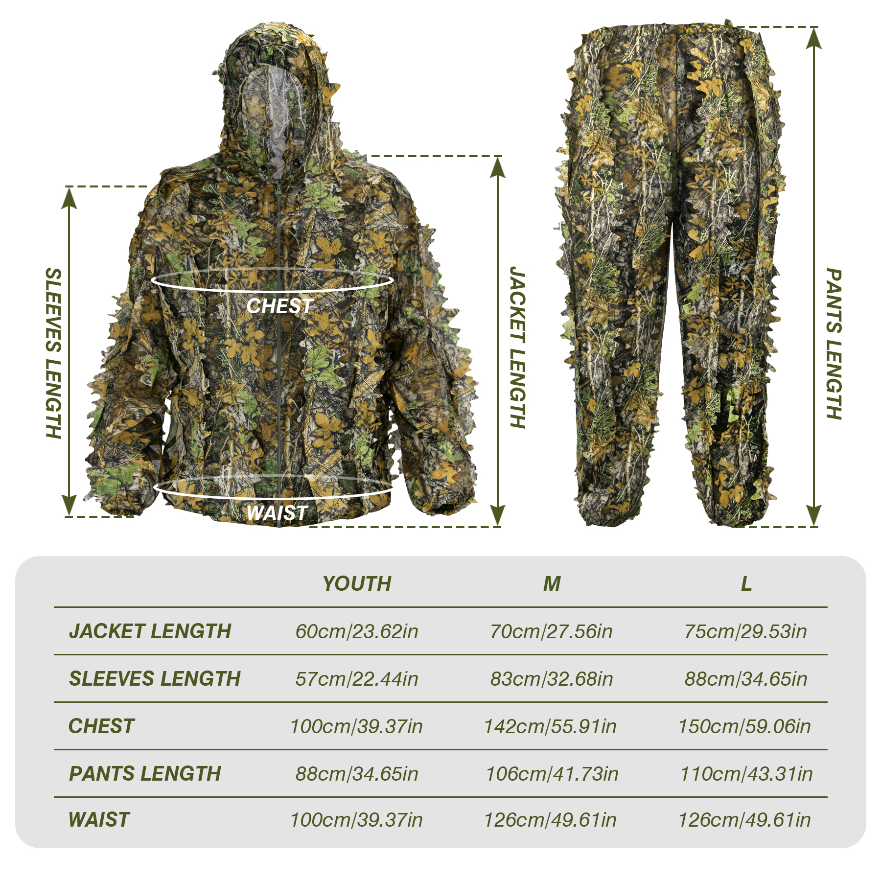 3D Camo Leaf Ghillie Suit Brea - Outdoor Hunting Photography avaliação e preço