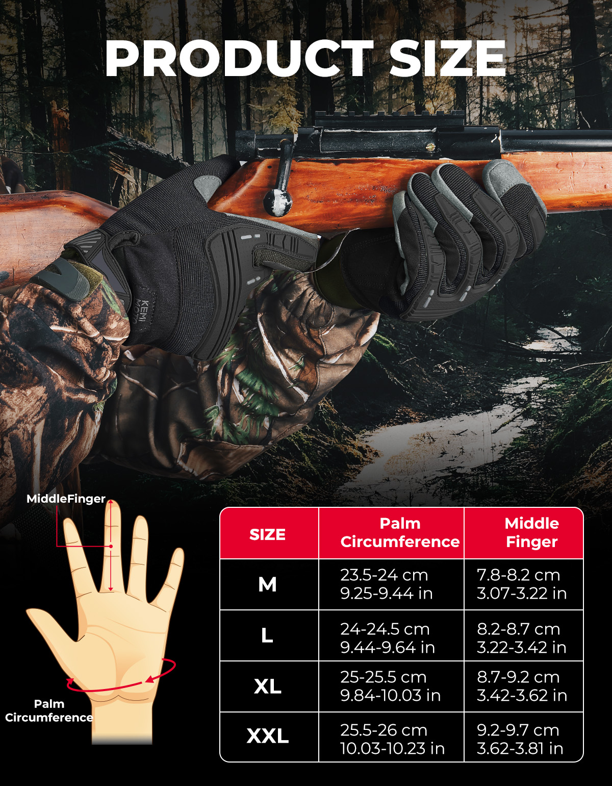 KEMIMOTO Motorcycle Gloves For - Outdoor Hunting Gloves avaliação e preço