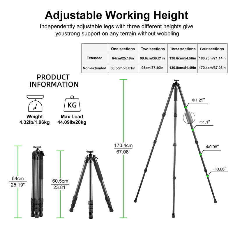 Outdoor Carbon Fiber Tripod Hi - Outdoor Hunting Photography avaliação e preço