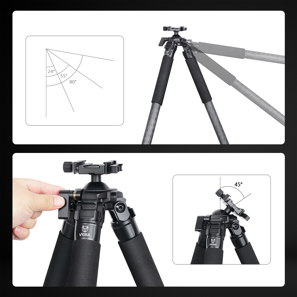 VICELK MK323 CarbonFiber Tripo - Outdoor Hunting Photography avaliação e preço