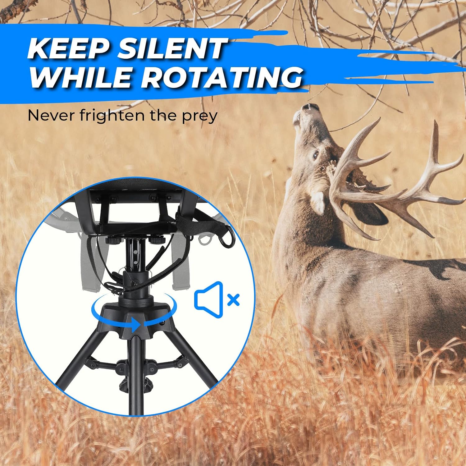 360° Silent Swivel Hunting Cha - Hunting And Fishing Outdoor Chairs avaliação e preço