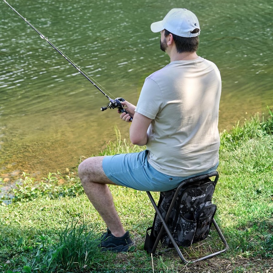 Portable Fishing Chair with Ad - Hunting And Fishing Outdoor Chairs avaliação e preço